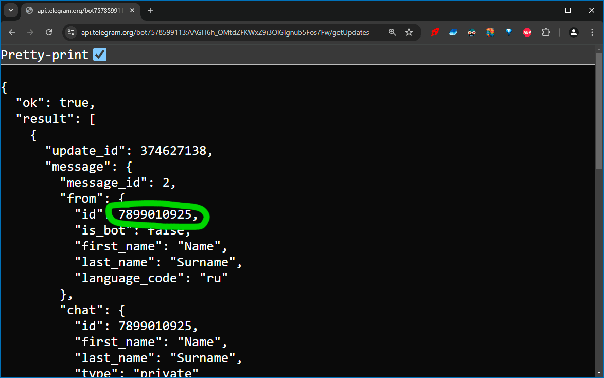 json  id  